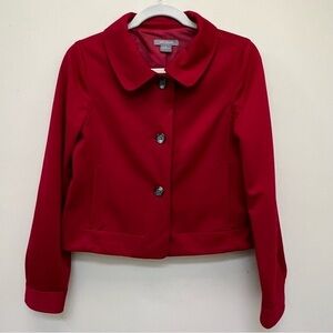 Ann Taylor Factory Red Fully Lined Cropped Blazer Jacket Size 2